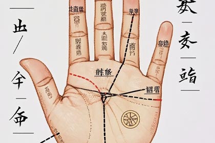 手掌丘,手掌纹,感情线,智慧线,生命线,事业线,财运线,婚姻线,手相图解