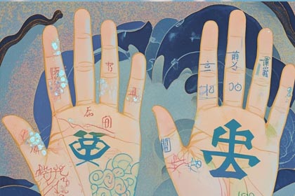 手掌丘,手掌纹,感情线,智慧线,生命线,事业线,财运线,婚姻线,手相图解
