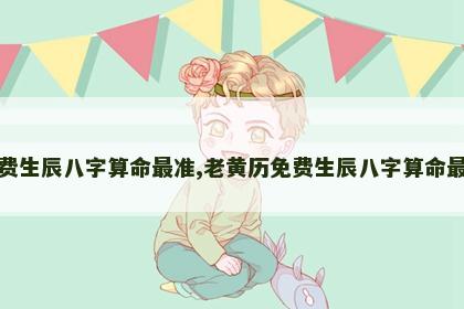 老黄历免费生辰八字算命最准,老黄历免费生辰八字算命最准的网站