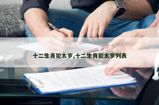 十二生肖犯太岁,十二生肖犯太岁列表