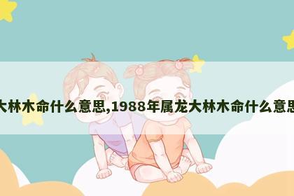 大林木命什么意思,1988年属龙大林木命什么意思
